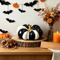 thumbnail image 6 of RBCKVXZ Black White Resin Pumpkin Figurine Modern Farmhouse Fall Thanksgiving Halloween Tabletop Mantel Tiered Tray Centerpiece Home Shelf Decor Statue, 6 of 6