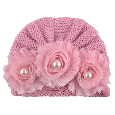

Baby Boys Girls Knitted Bead Hat Beanie Warm Crochet Cap Elastic Baby Turban Hat Children Caps