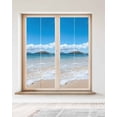 thumbnail image 2 of Window Privacy Film Beach Stained Glass Window Film Decorative Sun Block Window Cover Summer Ocean Blue Sky Sand Waves Modern Style Window Clings Static Adhesive Sticker for Bathroom 23.6"x59", 2 of 6