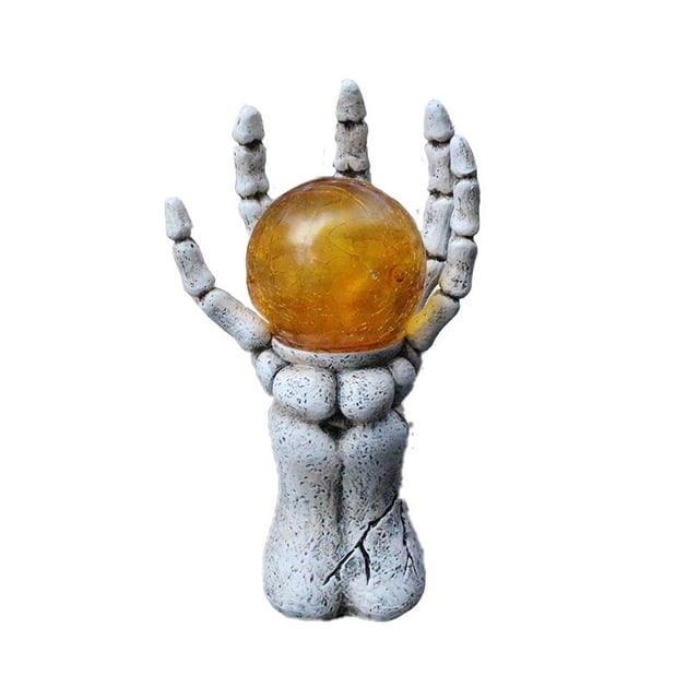 Estatua De Mano De Esqueleto De Terror, Luz Solar De Jardín, Lámpara De Mano De Esqueleto Para Patio, Decoración De Balcón Minnieouse FN006029-00