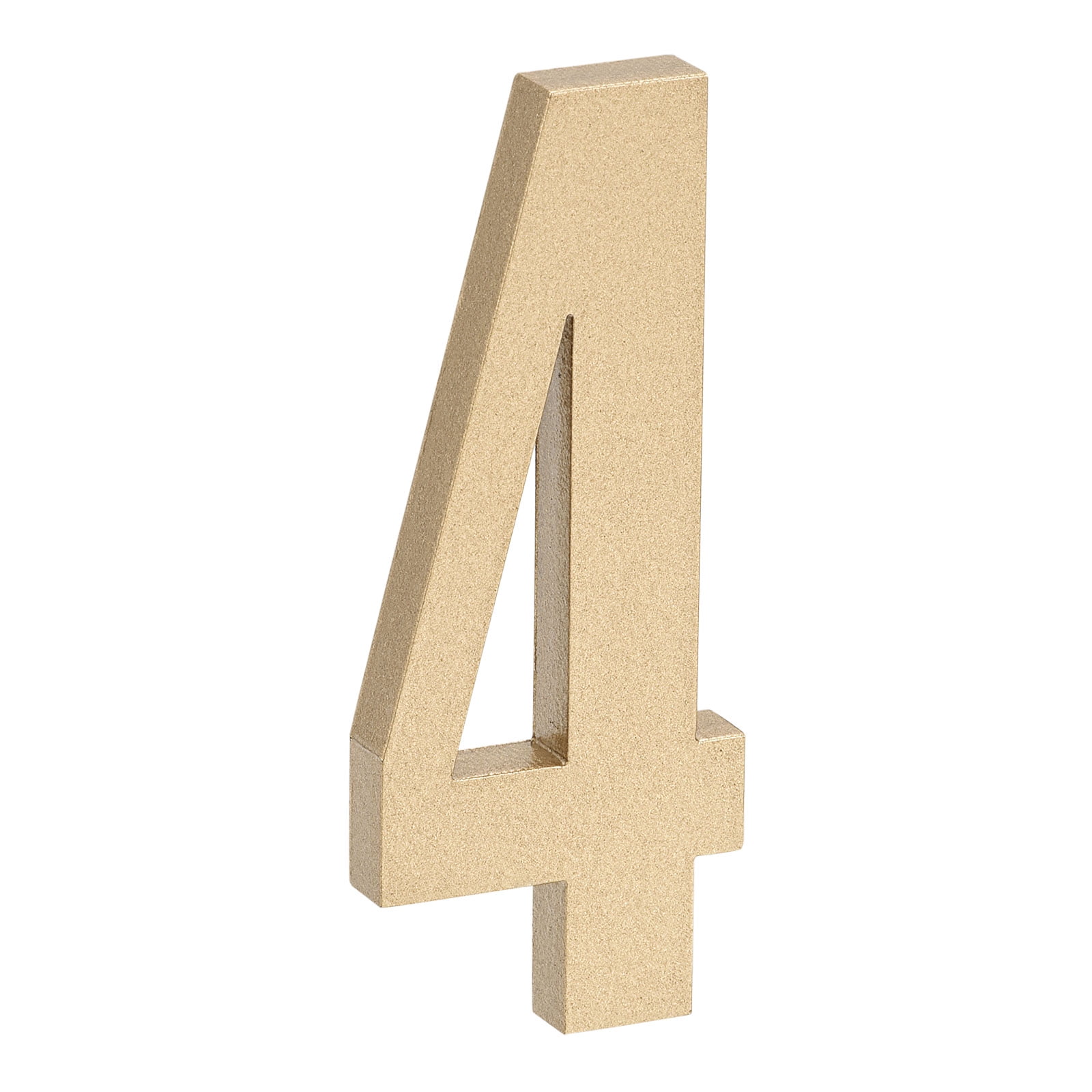 Uxcell 2.36 Inch 3D Self-Adhesive House Number for Hotel Mailbox Address, Gold No.4