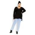 thumbnail image 3 of City Chic Women's Plus Size Pull-over Longline Cross Jumper, 3 of 6