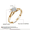 Gold, variant on Cubic Zirconia Wedding Band Ring for Women Gold Plated Round Cut CZ Solitaire Rings (Size 9) Trendy Jewelry Gift for Birthday Anniversary