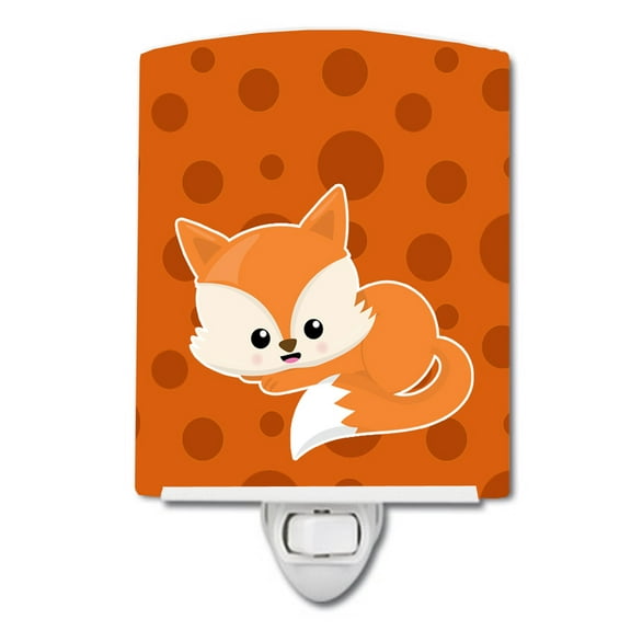 Caroline's Treasures BB7086CNL Baby Fox Polkadot Ceramic Night Light, 6x4x3", multicolor