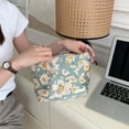 thumbnail image 4 of Travel Makeup Bag Large Zipper Pouch Brocade Jacquard Cosmetic Organizer Exquisite Storage Washable Portable Clutch Woven Bag for Women, 4 of 8