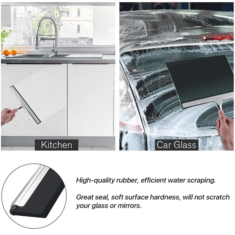 DSV Standard All-Purpose Shower Squeegee for Shower Doors, Bathroom, and  Car Windshield - Stainless Steel Window Cleaner Tool with Adhesive Hook -  10 inch, Silver - Yahoo Shopping