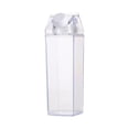 thumbnail image 1 of ¡Venta caliente! Botella de agua de cartón de leche transparente, botellas de leche cuadradas de plástico transparente, contenedor de agua de jugo de caja de leche reutilizable portátil, 1 of 9