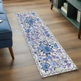 thumbnail image 3 of Runner Rugs 2x6 Ft, Boho Blue Flower Non Slip Area Rugs for Kitchen Bedroom Entryway, Spring Watercolor Country Floral Plant Washable Carpet Runner Rug Floor Mats for Bedroom Home Decor, 3 of 8