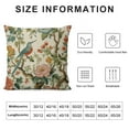 thumbnail image 6 of JEUXUS Chinoiserie Red Peony Floral Turquoise Tree Bird Decorative Throw Pillow Covers 2PCS Zipped Farmhouse Square Accent Pillowcase Cushion Cover Case for Sofa Couch Coffee Bar Club Pub Home, 6 of 6