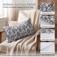 thumbnail image 2 of REGALWOVEN 1 Pc Vintage Embroidered Floral Throw Pillow Covers Cushion Cases for Elegant Home Decor and Cozy Living Room Aesthetic Grey 20 x 12 Inch, 2 of 6