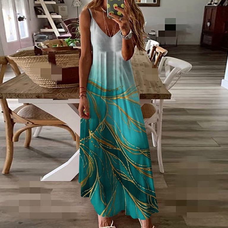 Summer Dresses for Women Beach Floral Tshirt Sundress Casual Boho Tank Dress  - Walmart.com