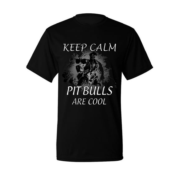 Keep Calm Pit Bulls Are Cool Men's Activewear Moisture Wicking T-Shirt Pit Bull Dad, Mom