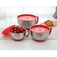 thumbnail image 5 of Mixing Bowls with  Set: Stainless  Mixing Bowls with Handles, Non-Slip Bottom & Pour Spout - Red, 3 quarts, 5 of 7