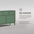 thumbnail image 5 of RichYa Green Dresser for Bedroom, 6 Drawer Dresser with Open Storage Shelf and Genuine Leather Pull Handles, Modern Chest of Drawers, 5 of 10