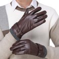 thumbnail image 2 of Sonducket Guantes de cuero Antideslizante Ciclismo Deportes táctiles A prueba de golpes Senderismo Guante de conducción A prueba de viento Mitones de guantes y mitones Marrón apertura de tornillo Sonducket AP013370-04, 2 of 6