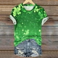 thumbnail image 2 of Amzcrzy Womens Tops Mode Imprimé Trèfle T-Shirt de la Saint-Patrick Col Rond T-Shirts de la Saint-Patrick Décontractés Tendance Manches Courtes Hauts pour Femme, 2 of 5