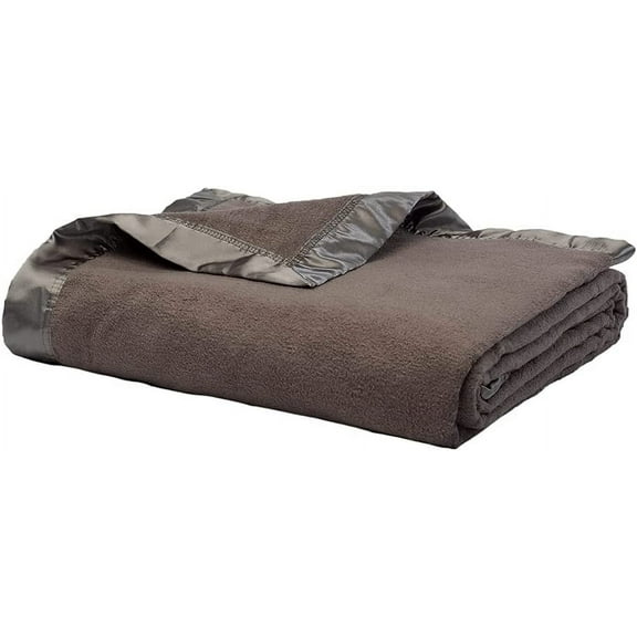 Cariloha Fleece Blanket | Onyx | Queen | Viscose Material | Satin Binding Border | Sized for Top of Bed | Ideal for Year Round Use