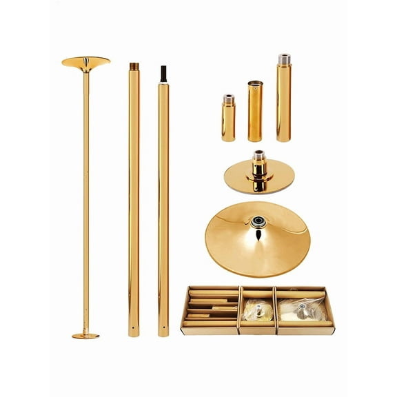 Portable Removable Dance Pole 45mm, Durable Steel Fitness Equipment for Apartment Workouts, and Pole Dance Classes(Gold)