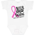 thumbnail image 3 of Inktastic Never Stop Fighting Breast Cancer Awareness Boys or Girls Baby Bodysuit, 3 of 5