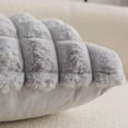 thumbnail image 4 of Wishrage Faux Fur Plush Throw Pillow Covers 12x20 Inch Set of 2 - Square Decorative Pillowcase Checkered Soft Fuzzy Cozy Cushion Case for Couch,Sofa,Living Room, 4 of 4