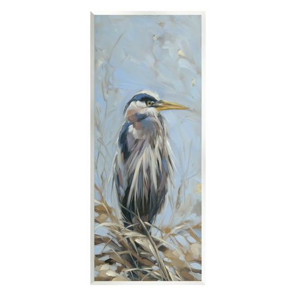 Stupell Industries Bird on Branch Painting Animals & Insects Painting Unframed Art Print Wall Art, 7 x 17