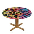 thumbnail image 3 of PIKWEEK  Neon Leopard Print Fitted Round Tablecloth with Elastic Edge Waterproof Table Cover Leopard Skin Table Cloths Modern Tables Decoration for Dining Table,Picnic,Party, 3 of 7