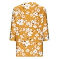 thumbnail image 4 of Oalirro Small Fragmented Flower Criss Cross Women's Fashion Casual V-neck 3/4 Sleeve Shirt, 4 of 5