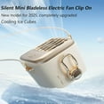 thumbnail image 4 of 2 Pack Portable Silent Mini Bladeless Electric Fan, Portable Silent Mini Bladeless Fan Clip On, Whirlwind Fans for Waist Clips 3 Speed Settings, Outdoor Travel Office (White), 4 of 10