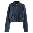 thumbnail image 1 of Chaqueta de lana de invierno para mujer Abrigo grueso Ropa de calle elegante y cálida (Azul marino XL) Tmvgtek Para estrenar, 1 of 5