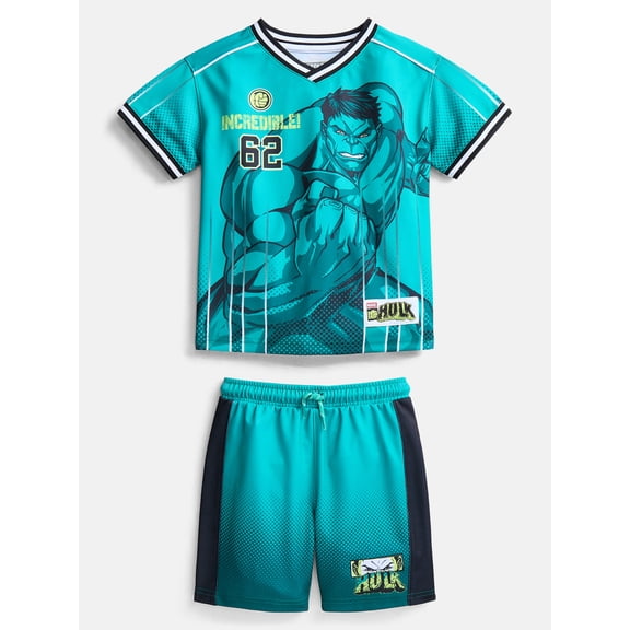 The Hulk Boys' Graphic Soccer Jersey and Shorts Set, 2-Piece, Sizes 4-16