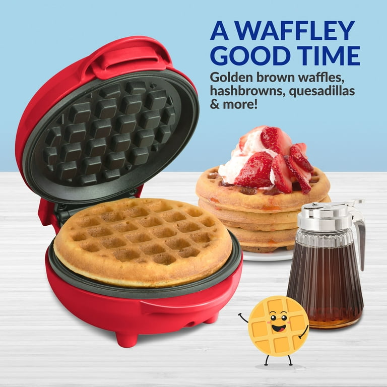 Nostalgia MyMini Personal Electric Waffle Maker 3 34 H x 6 12 W x 5 14 D  Red Heart - Office Depot