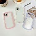 thumbnail image 2 of for iPhone 12 Pro Max Case, Curly Wave Frame Cute Phone Case Clear Wavy Aesthetic Phone Case for Women Girls Slim Soft TPU Shockproof Protective Bumper Case, White, 2 of 8