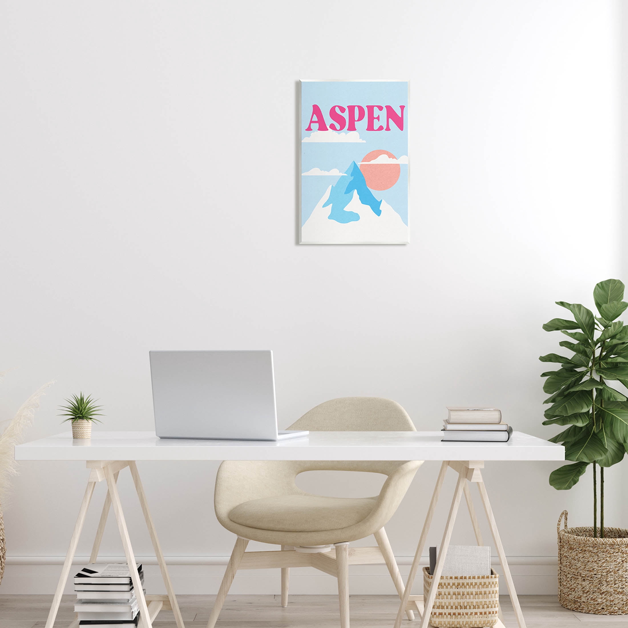 Stupell Industries Aspen Snowy Mountain Peak Graphic Art Unframed Art Print Wall Art, Design by Lil' Rue