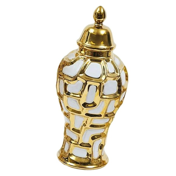 Tarro de jengibre de porcelana estilo retro con tapa hermética, organizador de tanque de almacenamiento Temple M
