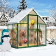 thumbnail image 3 of NETAJE 4'x 6'Quick Setup Polycarbonate Greenhouse with Window,Large Aluminum Walk-in Green House for Backyard/Outdoor,Green, 3 of 7
