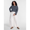 thumbnail image 2 of Terra & Sky Women's Plus Striped Tee with Long Sleeves, Sizes 0X-5X, 2 of 5