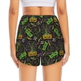 thumbnail image 4 of Vsdgher Carnival Mardi Gras3 Print Women's Running Double Layer Shorts High Waisted with Pockets Elastic Yoga Workout Athletic Gym Sports, 4 of 8