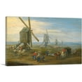 thumbnail image 1 of ARTCANVAS Landscape With Row Of Working Windmills Figures Canvas Art Print by Jan Brueghel The Elder - Size: 18" x 12" (0.75" Deep), 1 of 9