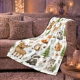 thumbnail image 5 of Cute Forest Animals With Pine Trees Flannel Blanket, Watercolor Woodland Home Decor For Bedroom, Nursery And Playroom, Cozy Birthday Gift For Kids And Animal Lovers, 5 of 7