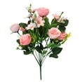 thumbnail image 1 of Ramo de rosas artificiales de 10 ramas, decoración floral de simulación, tela de fiesta de boda, flor falsa, rosa claro Jumpingount HA8319-03B, 1 of 6