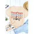 thumbnail image 2 of ABPHQTO Camiseta caqui con estampado gráfico de hockey para mujer, 2 of 5