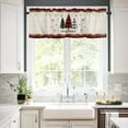 thumbnail image 6 of Christmas Tree Valances Windows Curtain Holly Berry Kitchen Valances Rod Pocket Snowflake Red Black Buffalo Plaid Check Short Topper Curtains for Winter Holiday Christmas Decor 1 Panel,54x18 inch, 6 of 6