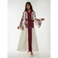 thumbnail image 7 of Embroidered Long Sleeve Maxi Dress with Belt, 7 of 7