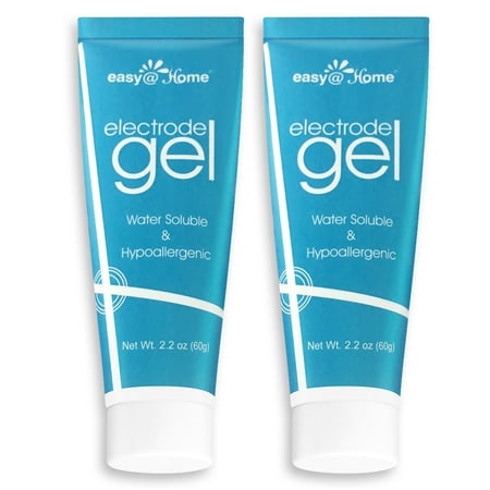 Easy@Home Ultrasound Conductive Electrode Gel, 2.2 oz (60g) Tube Gel for TENS & EMS Pads, ETG-60T - 2 Pack