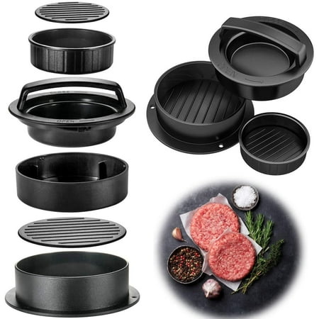 

Nonstick Burger Press 3 in1 Different Sizes Hamburger Patty Maker Molds Works Best for Stuffed Burgers Perfect Shaped Patties Sliders/Regular Burger for Grilling Cooking