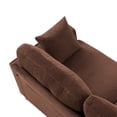 thumbnail image 4 of CQSXDA 81.8 Inch 2-Seater Corduroy Loveseat Sofa with Iron and Wood Frame, Square Armrests for Living Room or Apartment, Orange, 4 of 11