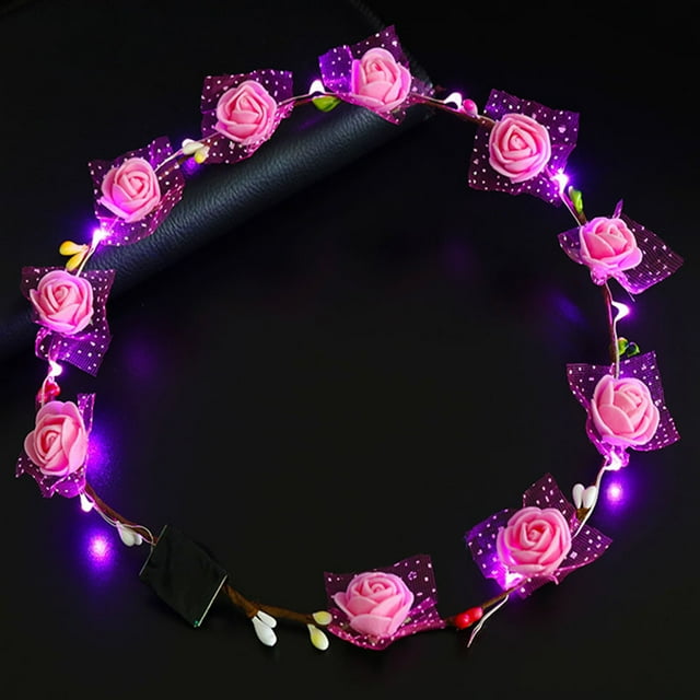 LED Fleur Floral Bandeau Guirlande Couronne Incandescente Mariage Partie Bandeau