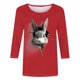 thumbnail image 5 of Xuyuer Ladies' Easter Print Round Neck Three Quarter Sleeve 3/4 Sleeve T-shirt Loose Tops Casual Loose Fit Crewneck T Shirts Tunic Tops, 5 of 5