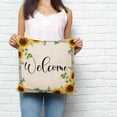 thumbnail image 3 of Throw Pillow Covers 16x16 Inch, Yellow Sunflowers Decorative Pillow Cases for Couch Sofa Bed, Retro Farmhouse Summer Floral Leaves Cotton Linen Square Home Decor Pillowcases with Hidden Zipper, 3 of 7