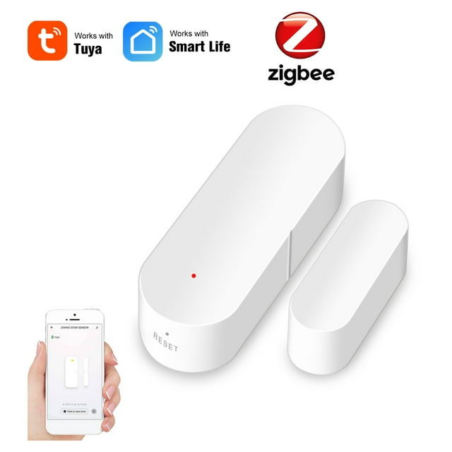Sensor de puerta inteligente Zigbee, control por aplicación Tuya, detector de apertura y cierre de puerta, interruptor magnético, sensor de ventana, alarma de seguridad para el hogar inteligente